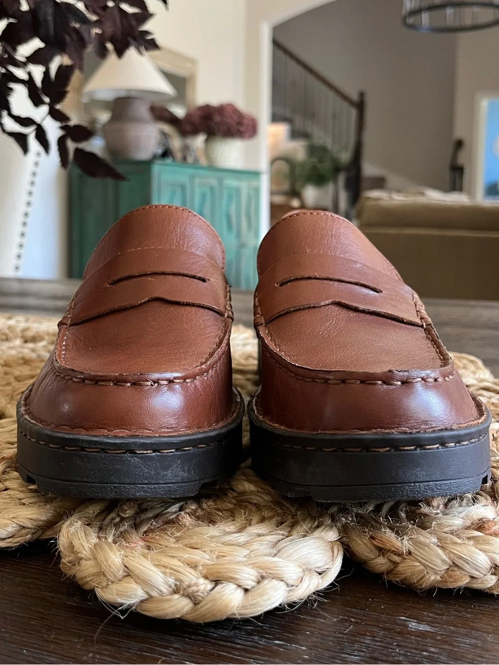 Born SZ 7.5 Carrera Brown Leather Lug Sole Loafer Penny Loafer Women’s | Worn 1x